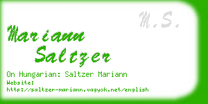 mariann saltzer business card